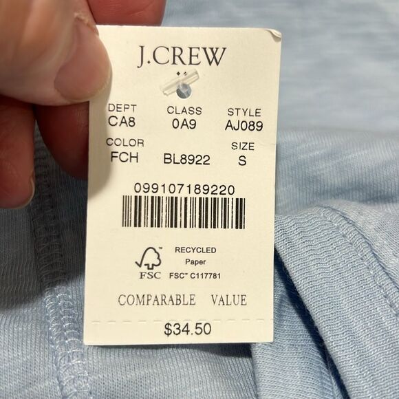 j crew factory aj089. Girlfriend Crewneck Tee For Women blue NWT size S - Picture 5 of 9